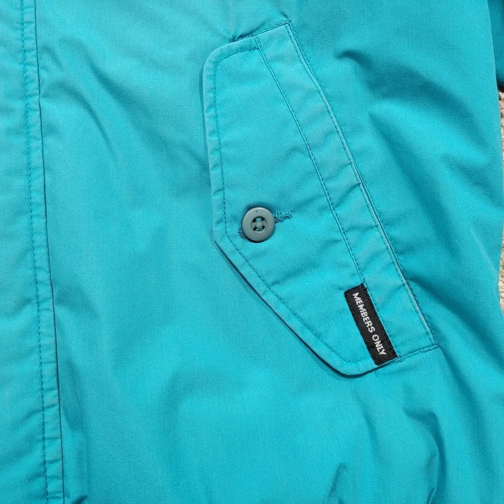 Members Only Classic Racer Jacket Men 40 Teal Vintage 80s 90s Windbreaker Bomber